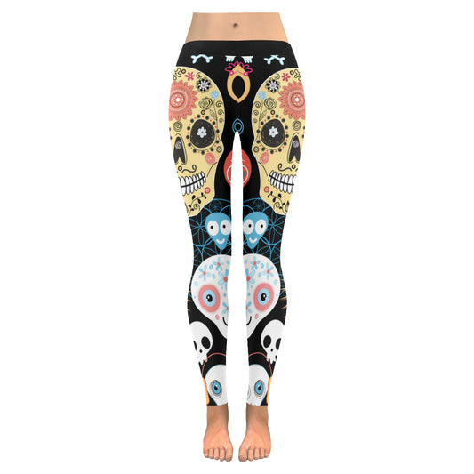 Skulls Women's Low Rise Leggings (Invisible Stitch)