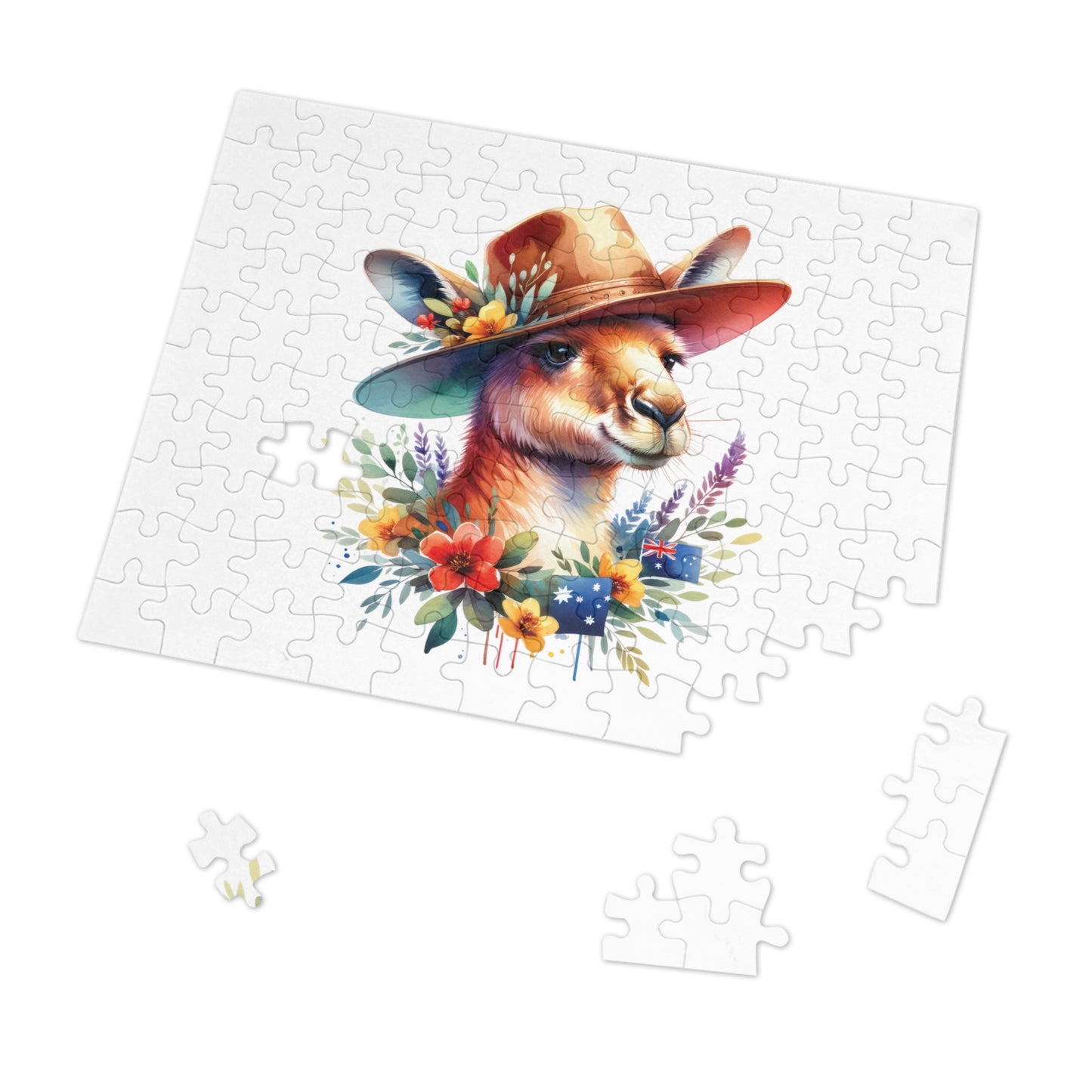 Jigsaw Puzzle in Tin, Australian Animals, Kangaroo, Personalised/Non-Personalised, awd-1315 (30, 110, 252, 500,1000-Piece)