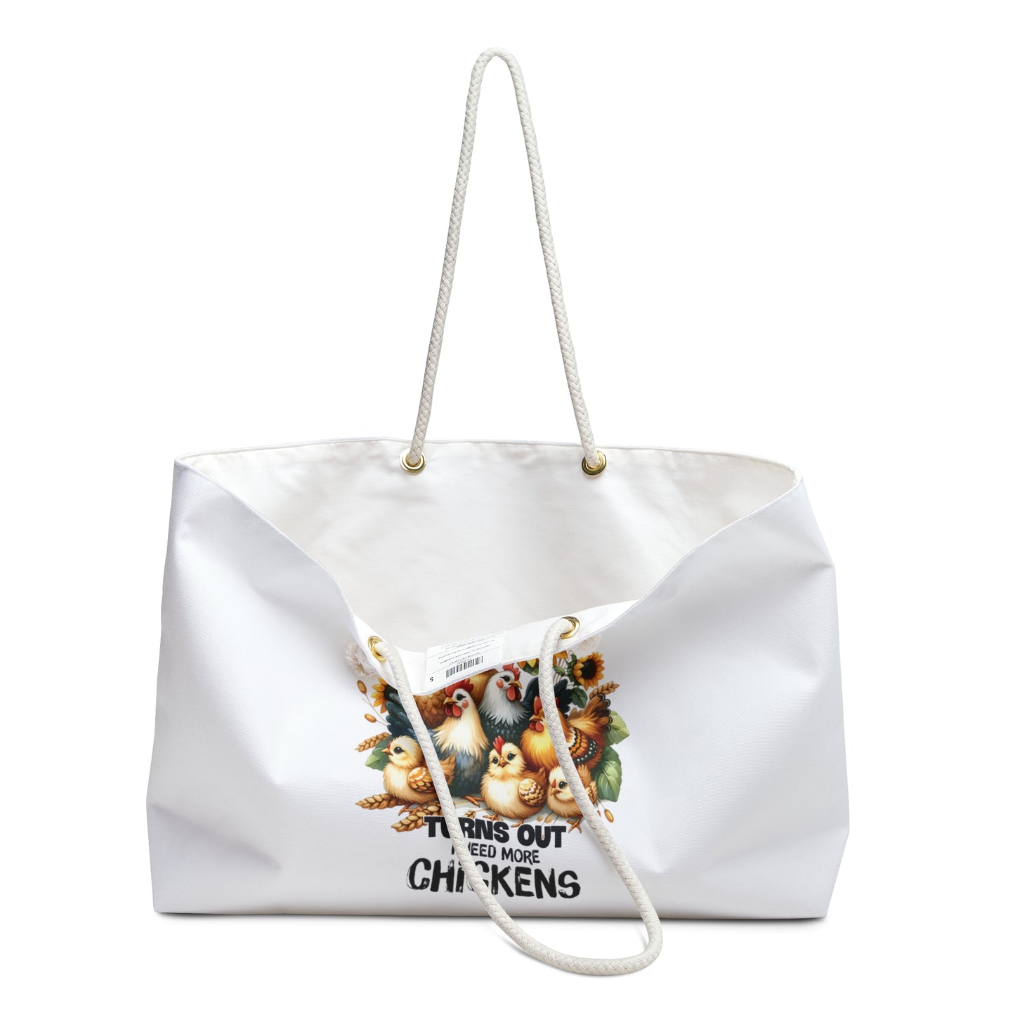 Personalised/Non-Personalised Weekender Bag, Chickens, Funny Quote, I Googled My Symptoms Turns Out I need more Chickens, Large Weekender Bag, Beach Bag, Book Bag