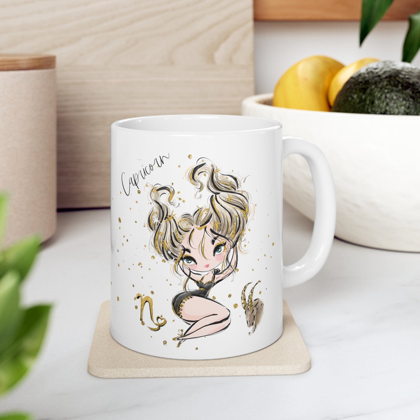 Personalised/Non Personalised Zodiac Sign, Capricorn, Ceramic Mug 11oz