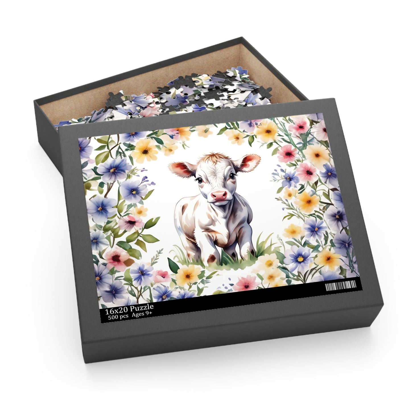 Personalised/Non-Personalised Puzzle, Cow (120, 252, 500-Piece)