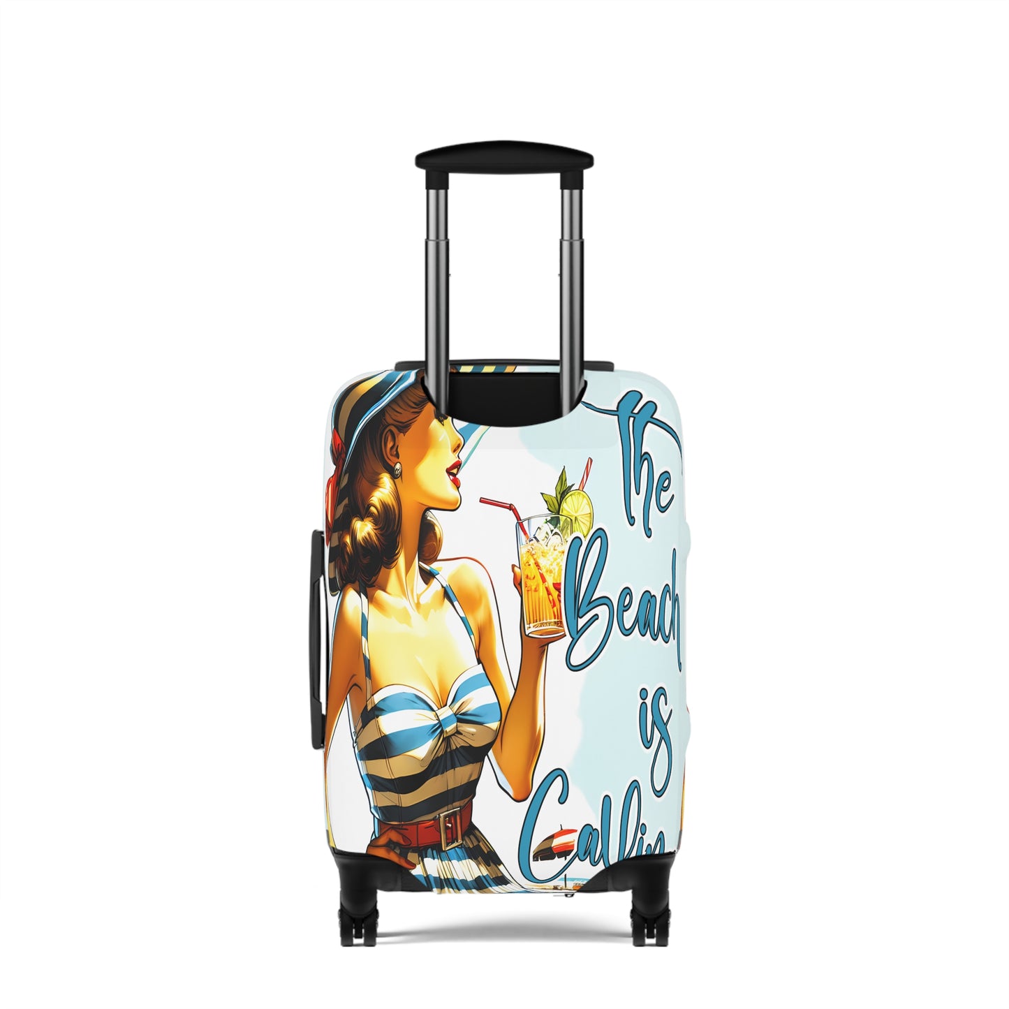 Luggage Cover, Retro Girl, The Beach is Calling, awd-3003