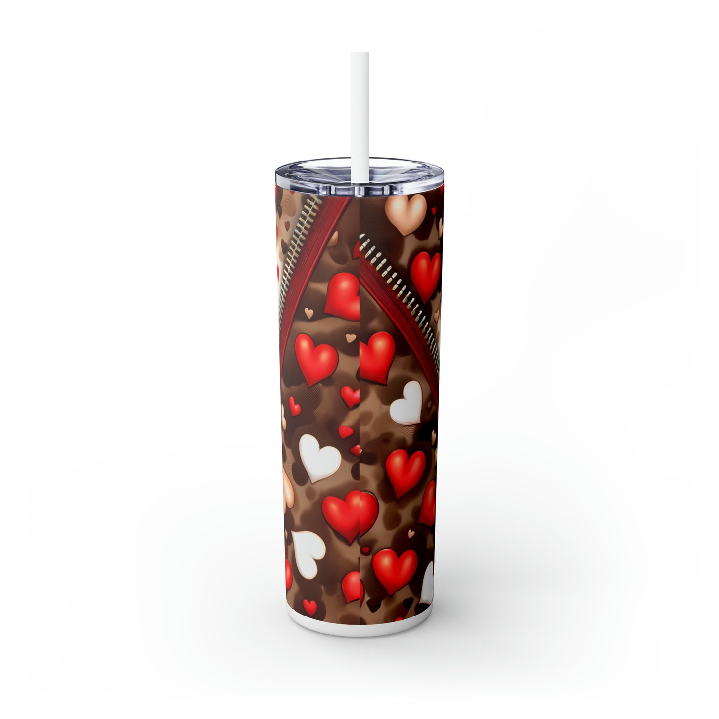 Skinny Tumbler with Straw, 20oz, Dog, Valentines Day, awd-872