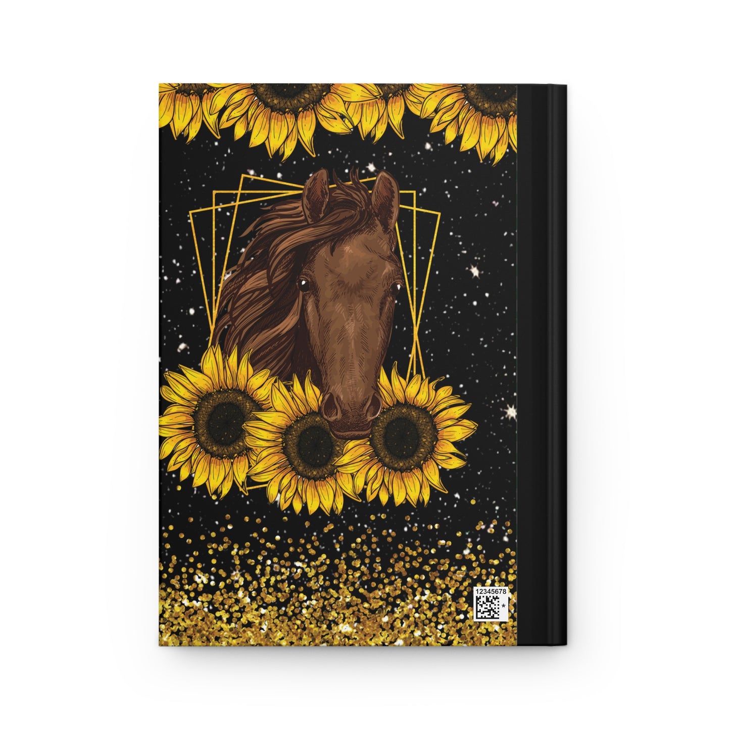 Personalised Hardcover Journal Matte, Horse and Sunflowers, awd-1687