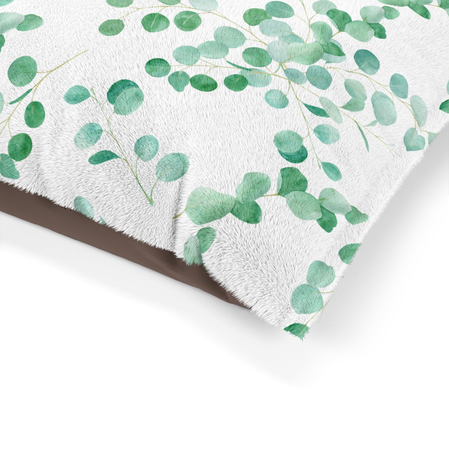 Luxury Pet Bed, feather soft fleece, Small Eucalyptus Leaves