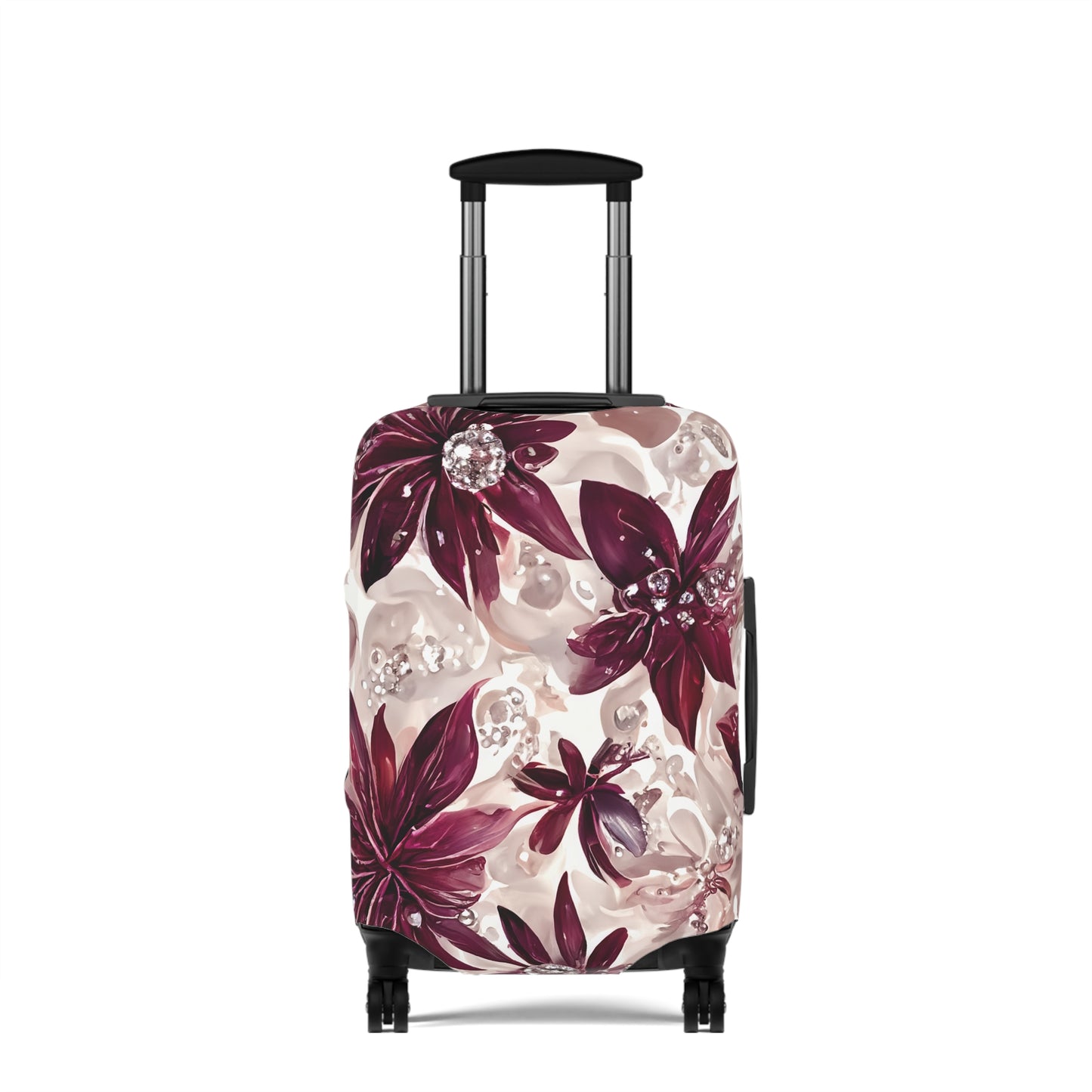 Luggage Cover, Burgundy Floral