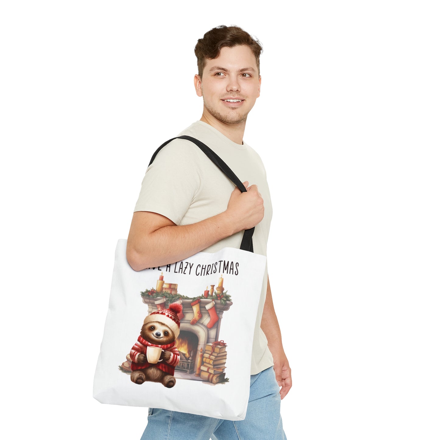 Tote Bag, Christmas, Sloth, Personalised/Non-Personalised Tote bag