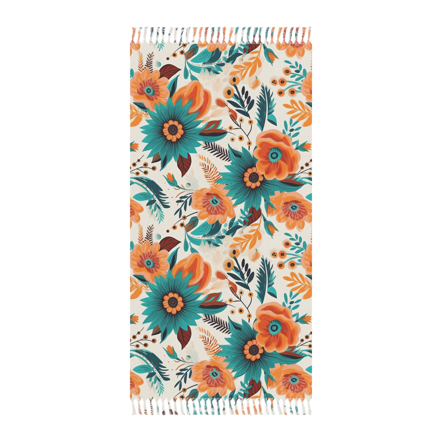 Boho Beach Towel, Boho Flower Design