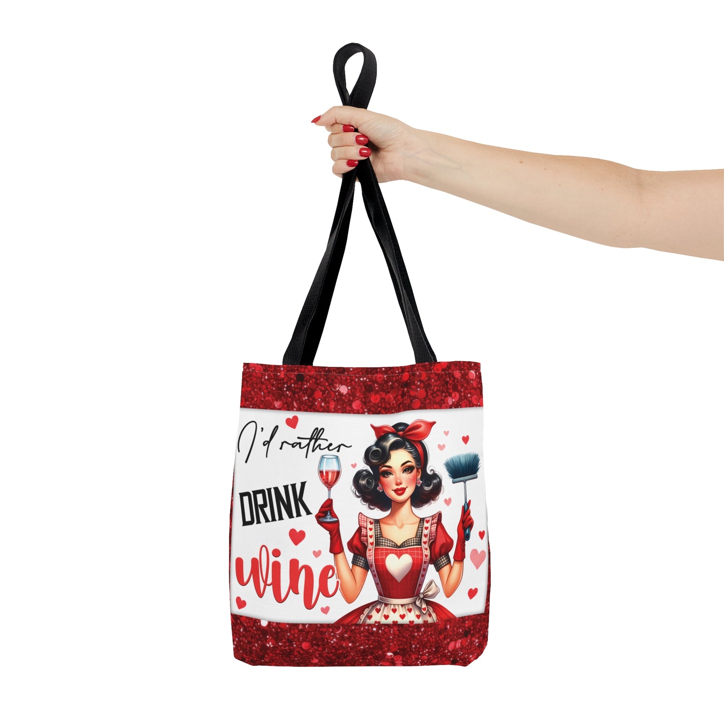 Tote Bag, Retro, I'd Rather Drink Wine