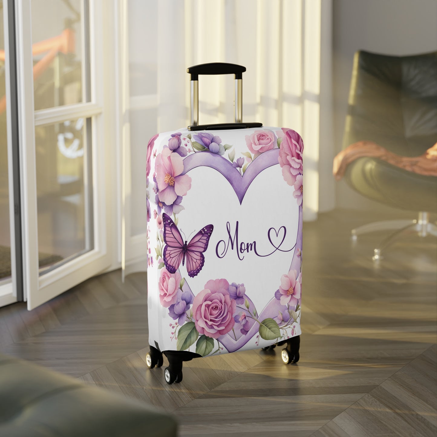 Luggage Cover, Butterfly Heart, Mom, awd-1662