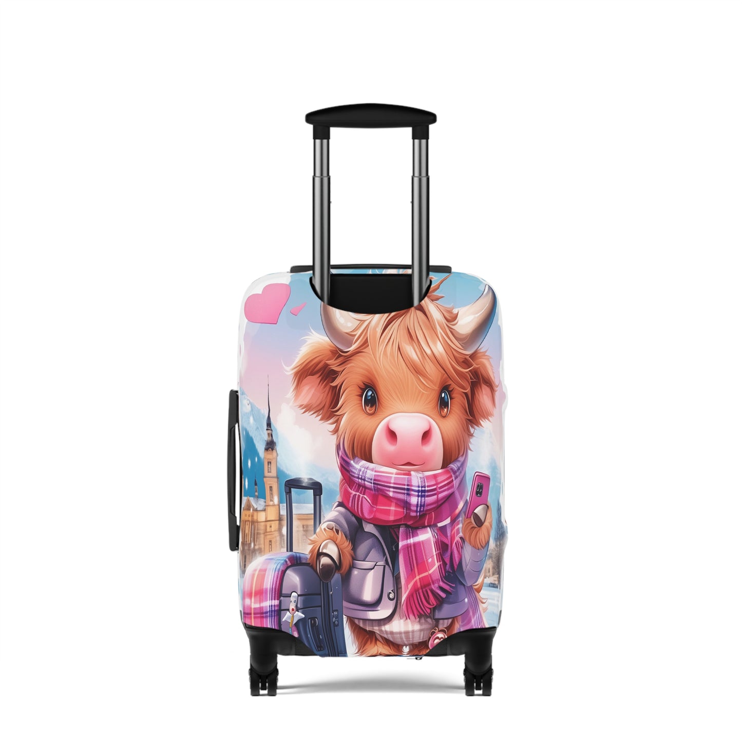 Luggage Cover, Travelling Highland Cow, awd-3023