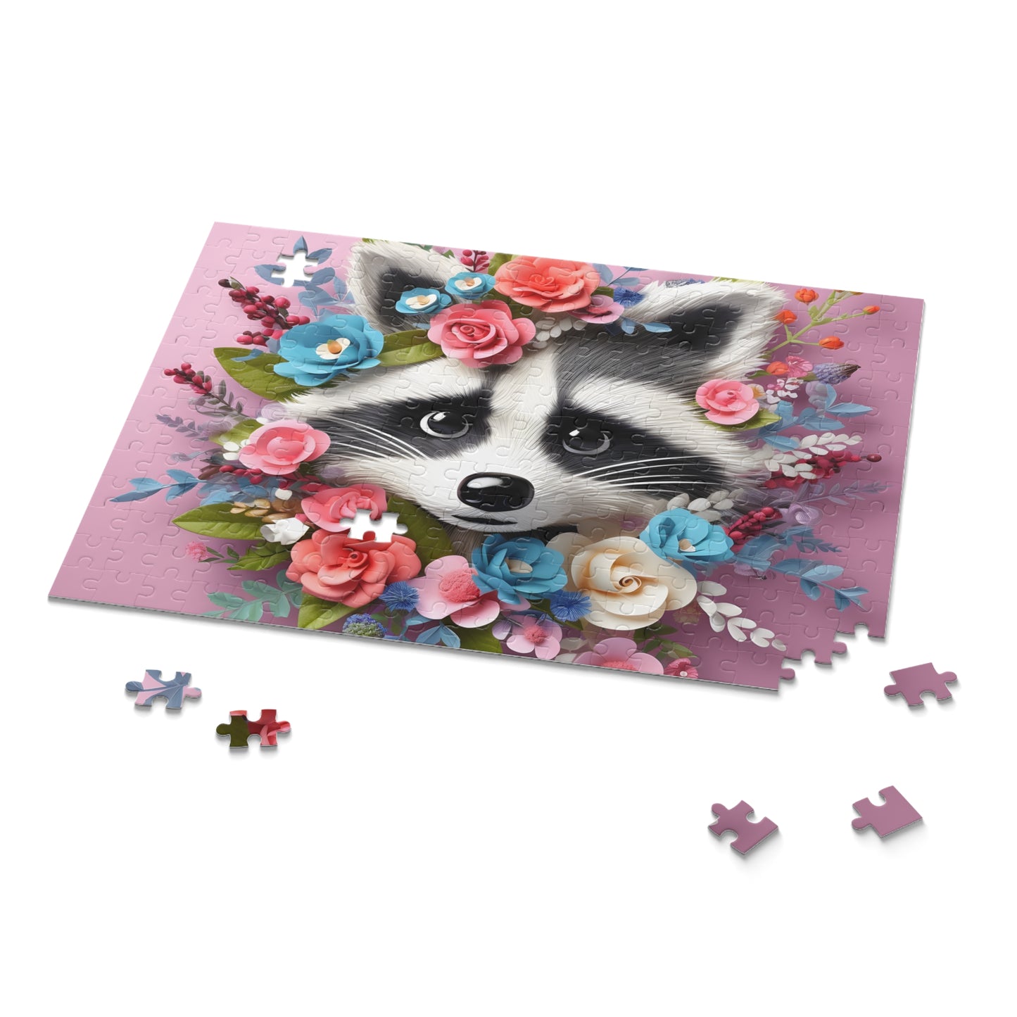 Personalised/Non-Personalised Puzzle, Racoon (120, 252, 500-Piece)