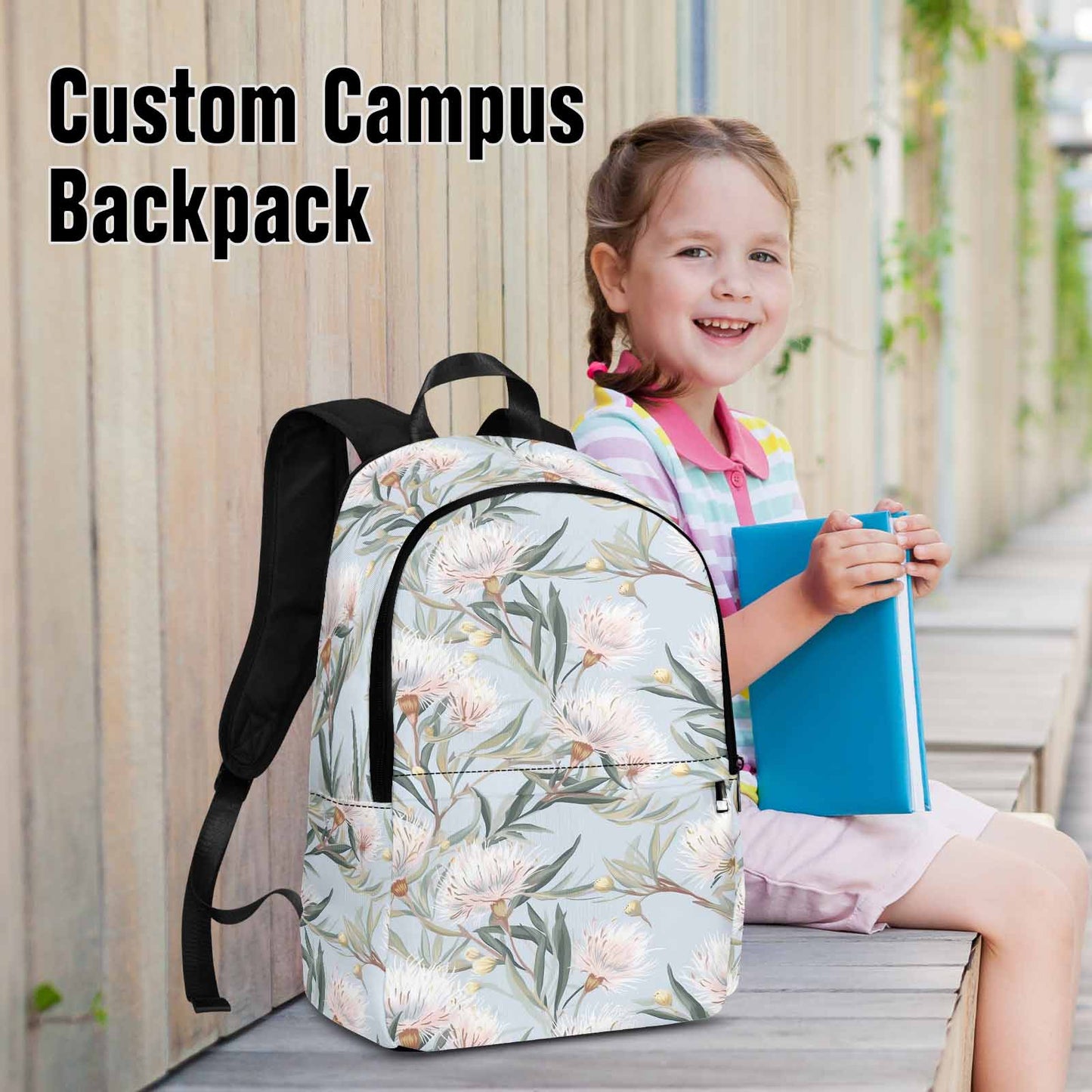 Australian Floral Blue Adult Casual Backpack