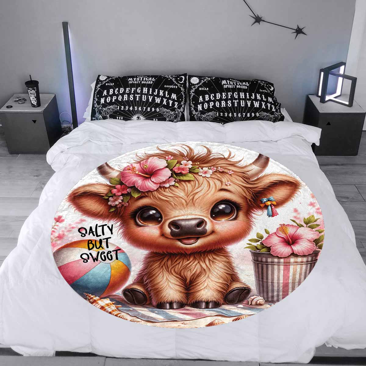 Highland Cow Awd35113  Circular Micro Fleece Blanket 47"