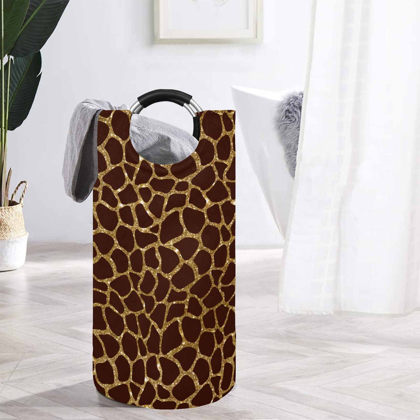 Animal Print 6  Round Laundry Basket