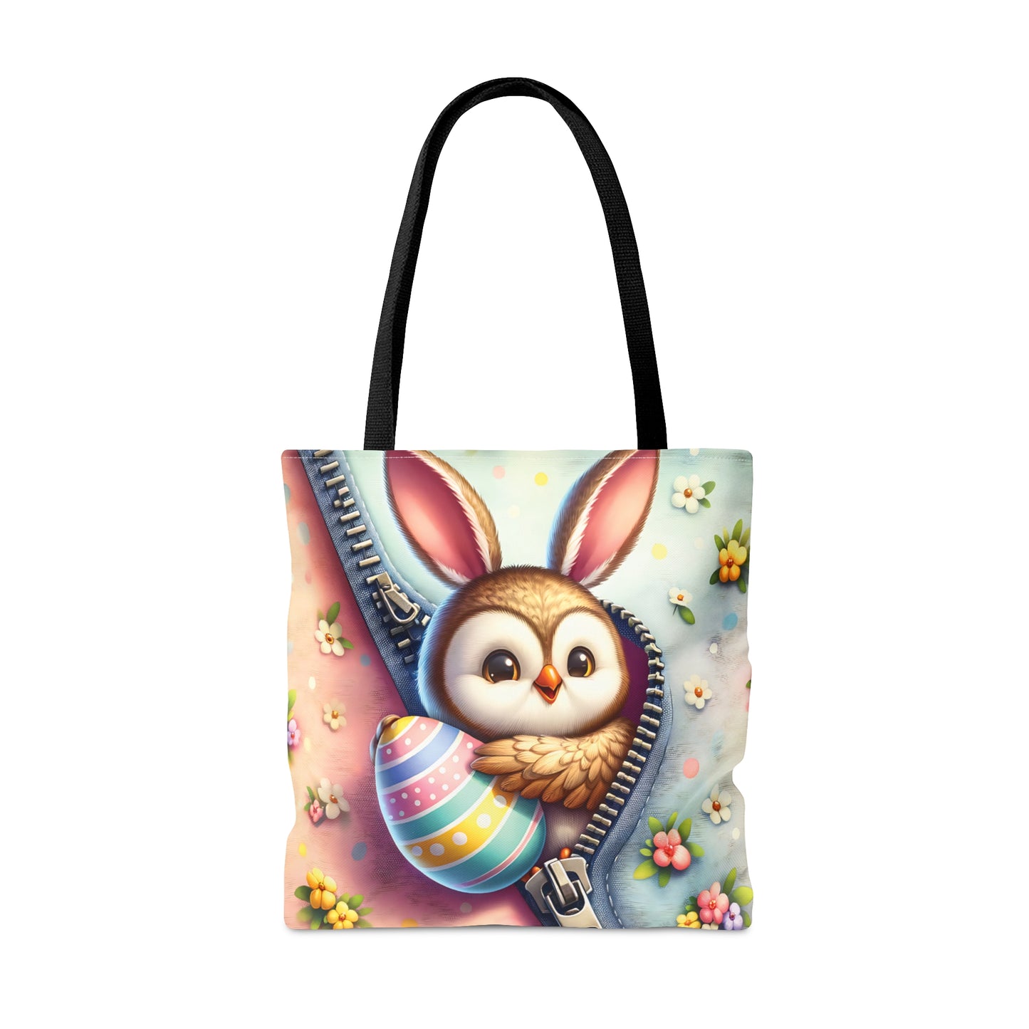 Tote Bag, Easter, Cute Owl with Bunny Ears, Personalised/Non-Personalised Tote bag