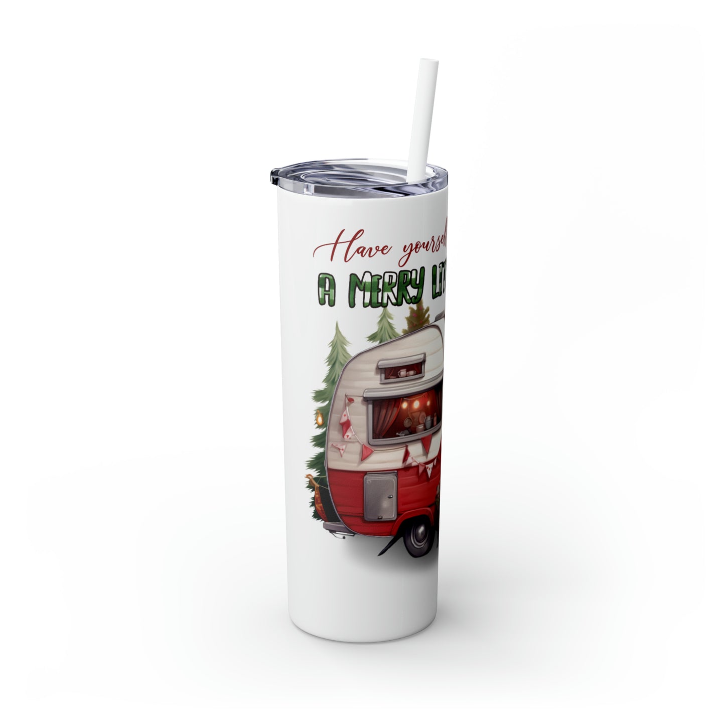 Skinny Tumbler with Straw, 20oz, Have Yourself A Merry Little Christmas, awd-826