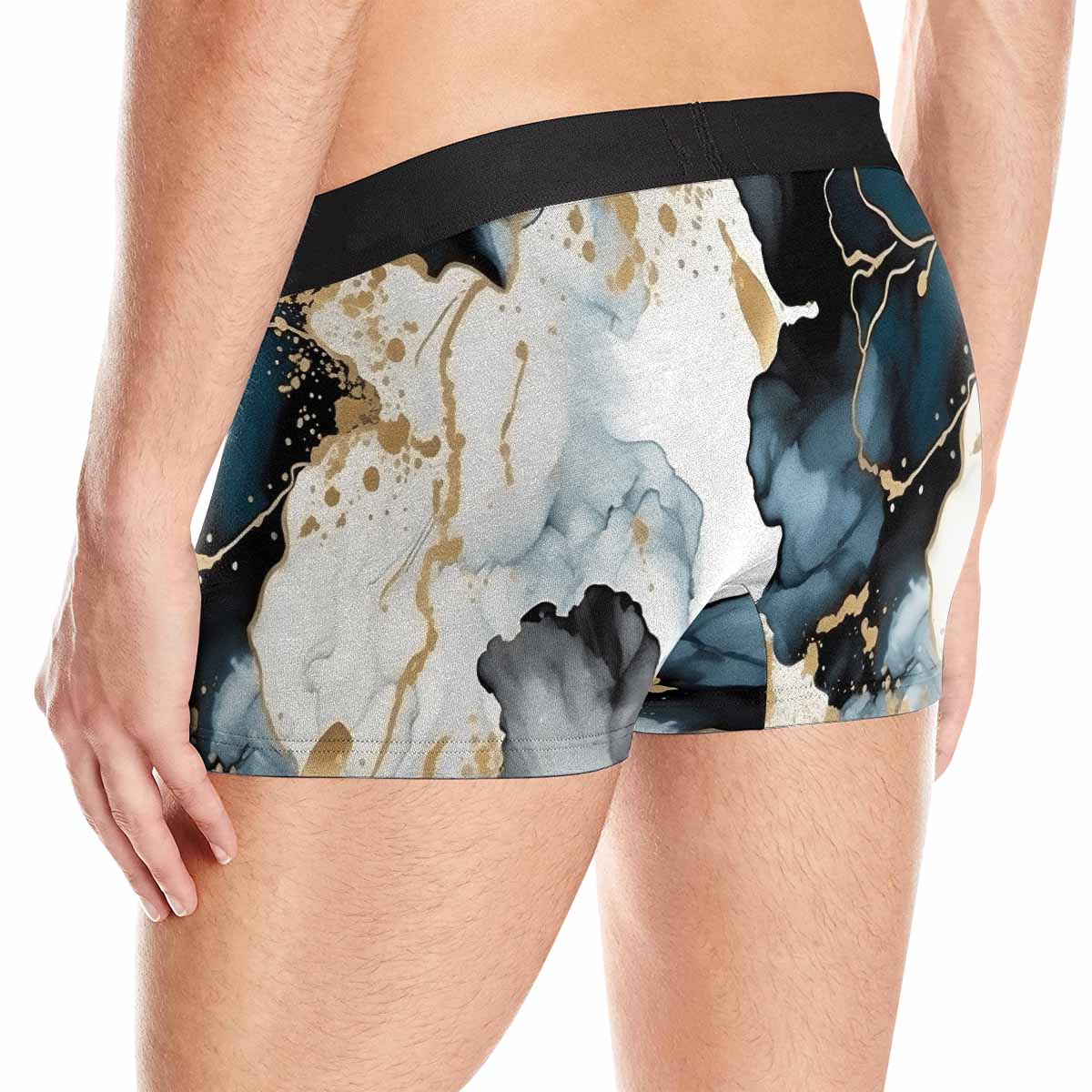 Black Ink Floral AUS Men's Boxer Briefs (Made In AUS)