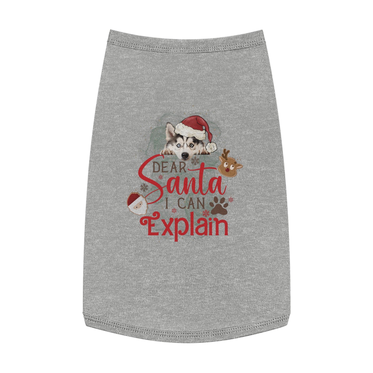 Pet Tank Top, Santa I Can Explain, Christmas Pet Tank Top