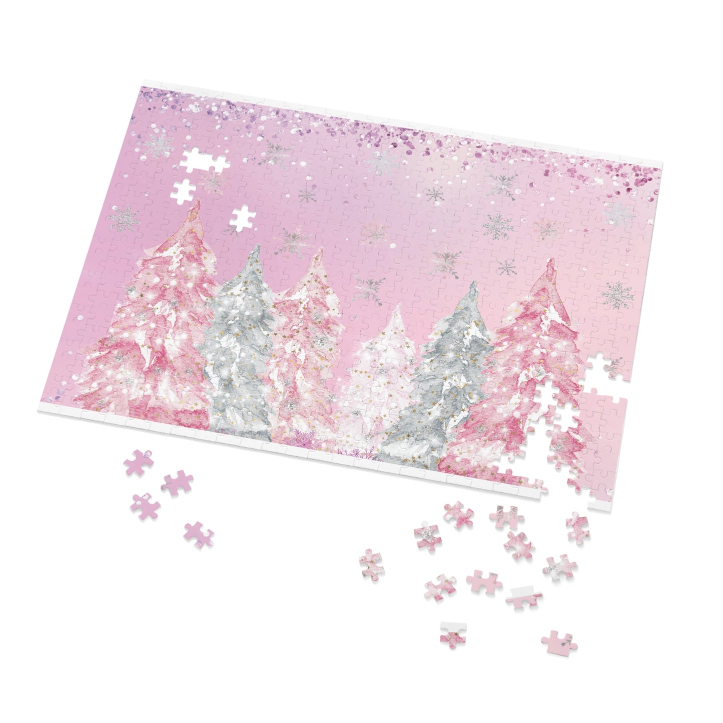 Puzzle, Christmas Trees, Personalised/Non-Personalised (30, 110, 252, 500,1000-Piece)