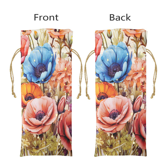 Wildflowers awd425 Linen Wine Bottle Bag