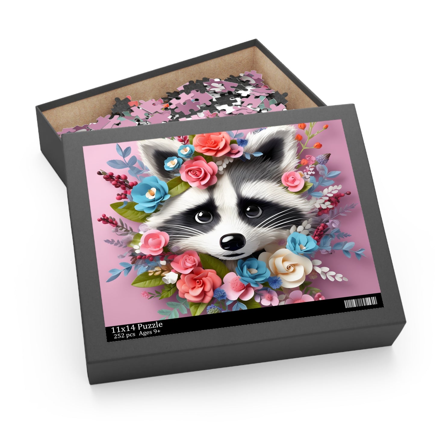 Personalised/Non-Personalised Puzzle, Racoon (120, 252, 500-Piece)