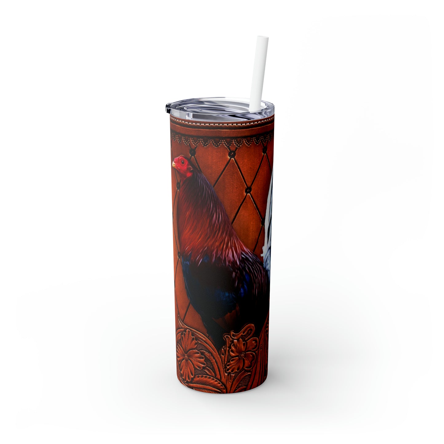 Skinny Tumbler with Straw, 20oz Rooster, awd-428