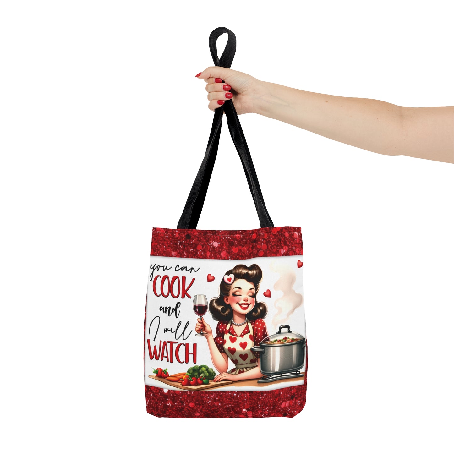 Tote Bag, Retro, You can cook and I will Watch