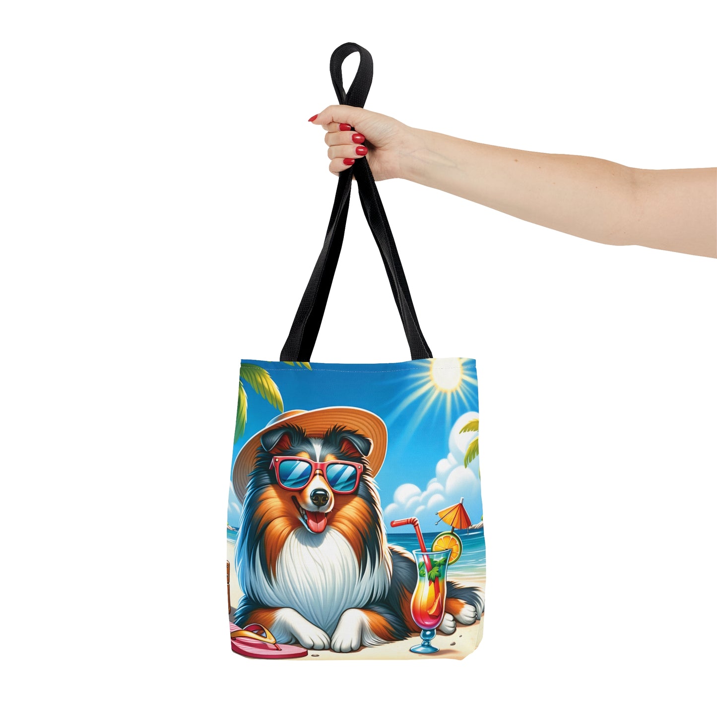 Tote Bag, Dog on Beach, Sheltie, Tote bag, awd-1243