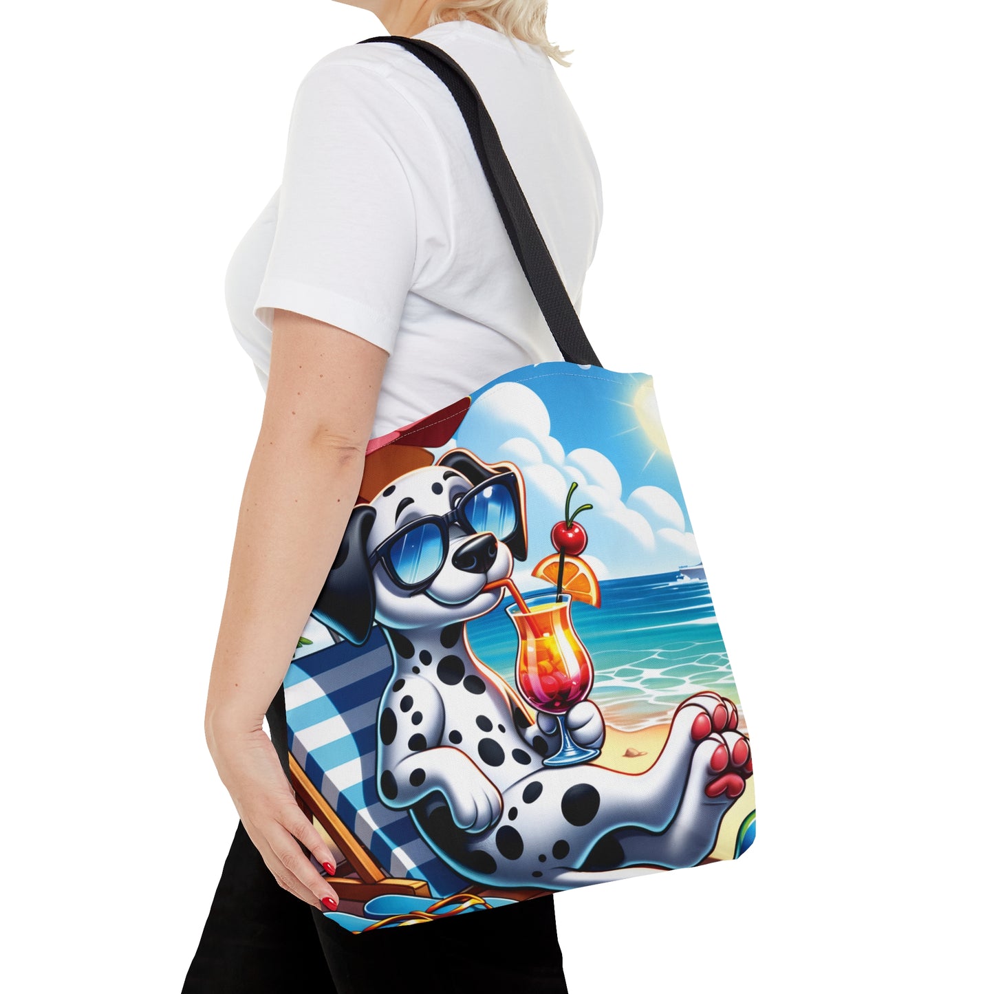 Tote Bag, Dog on Beach, Dalmatian, Tote bag, awd-1209