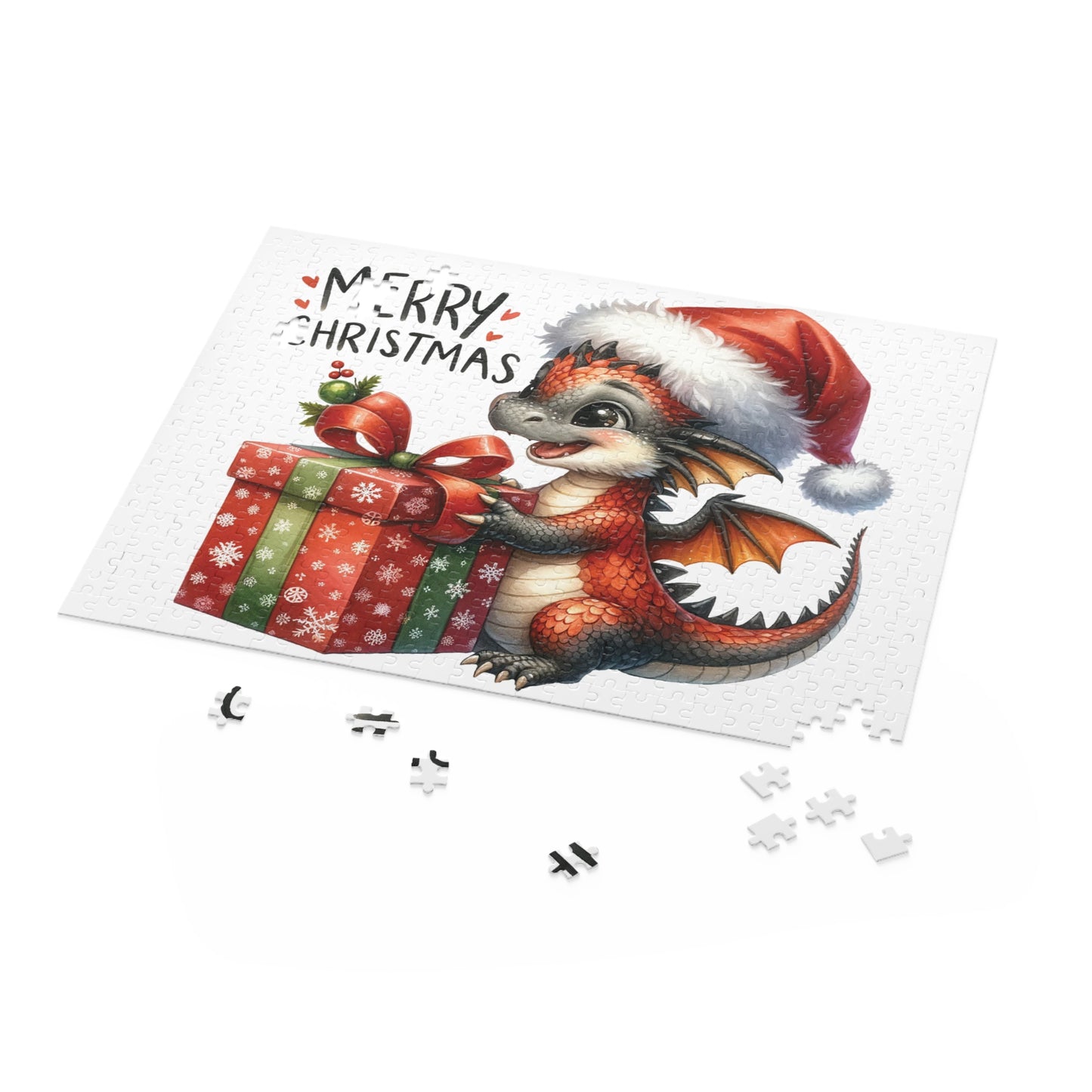 Personalised/Non-Personalised Puzzle, Christmas, Dragon (120, 252, 500-Piece)