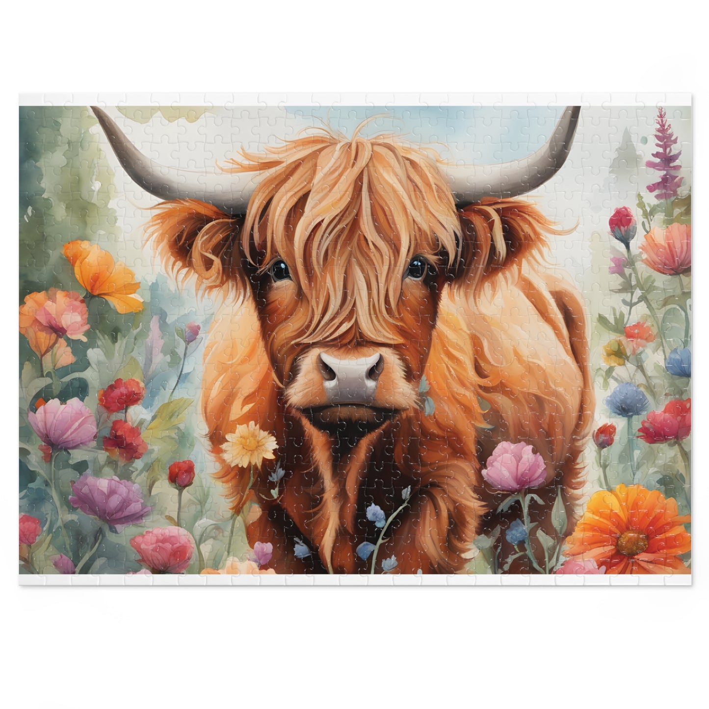 Puzzle, Highland Cow, Personalised/Non-Personalised (30, 110, 252, 500,1000-Piece) awd-642