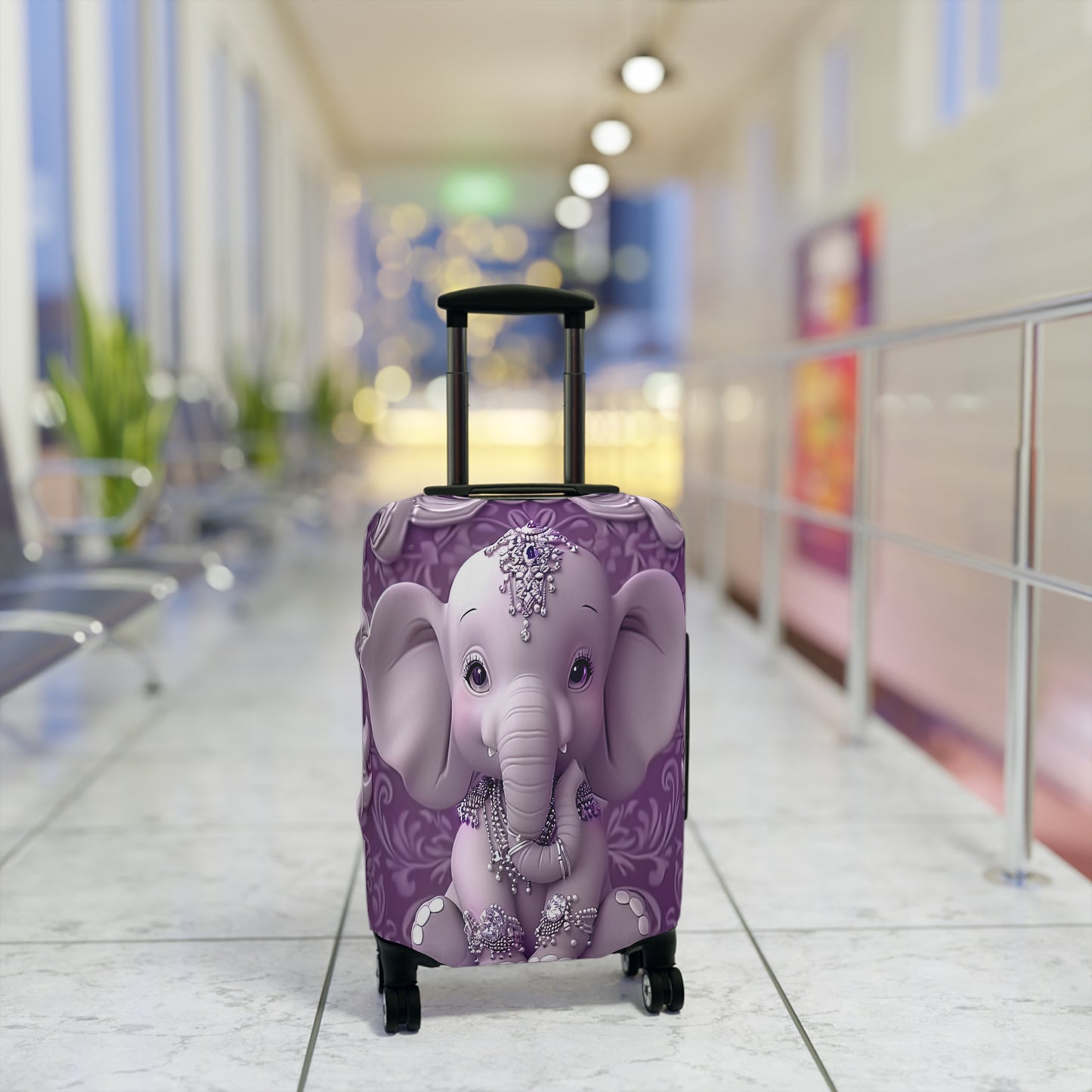 Luggage Cover, Purple Elephant, awd-1415