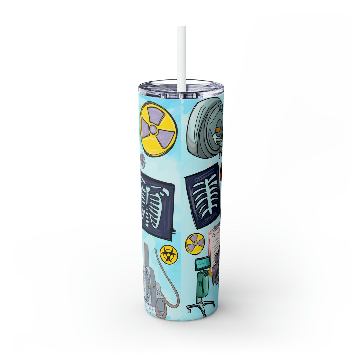 Skinny Tumbler with Straw, 20oz, Radiology Tech