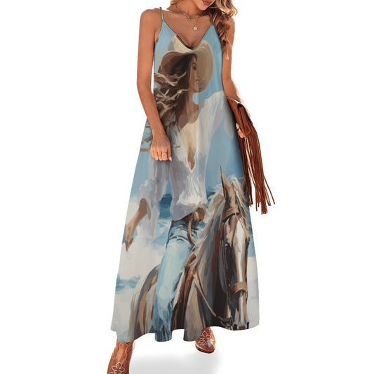 Cowgirl Keeping it Coastal Spaghetti Strap Ankle-Length Dress Long dress