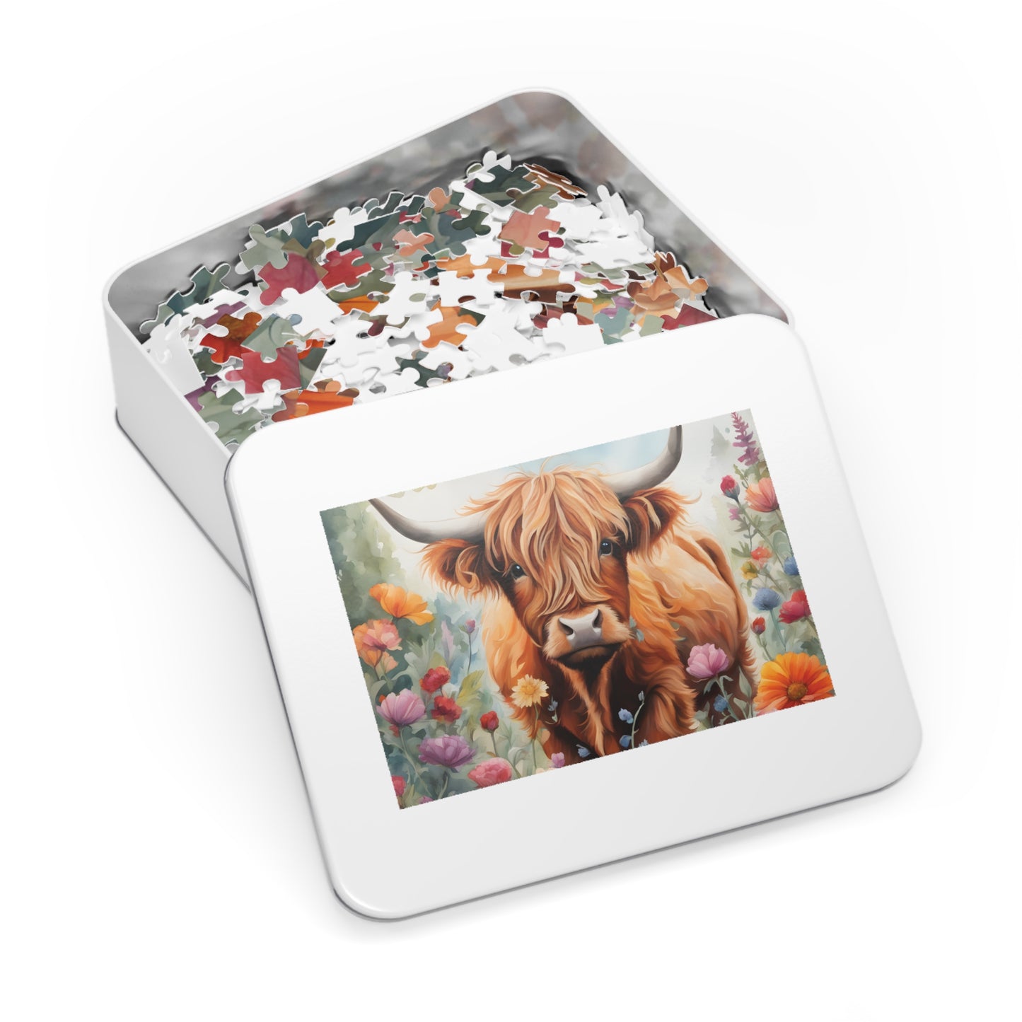 Puzzle, Highland Cow, Personalised/Non-Personalised (30, 110, 252, 500,1000-Piece) awd-642