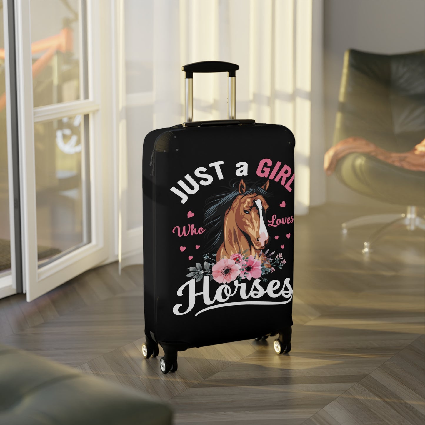 Luggage Cover, Just a Girl who Loves Horses, awd-4035