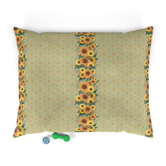 Luxury Pet Bed, feather soft fleece, Sunflowers