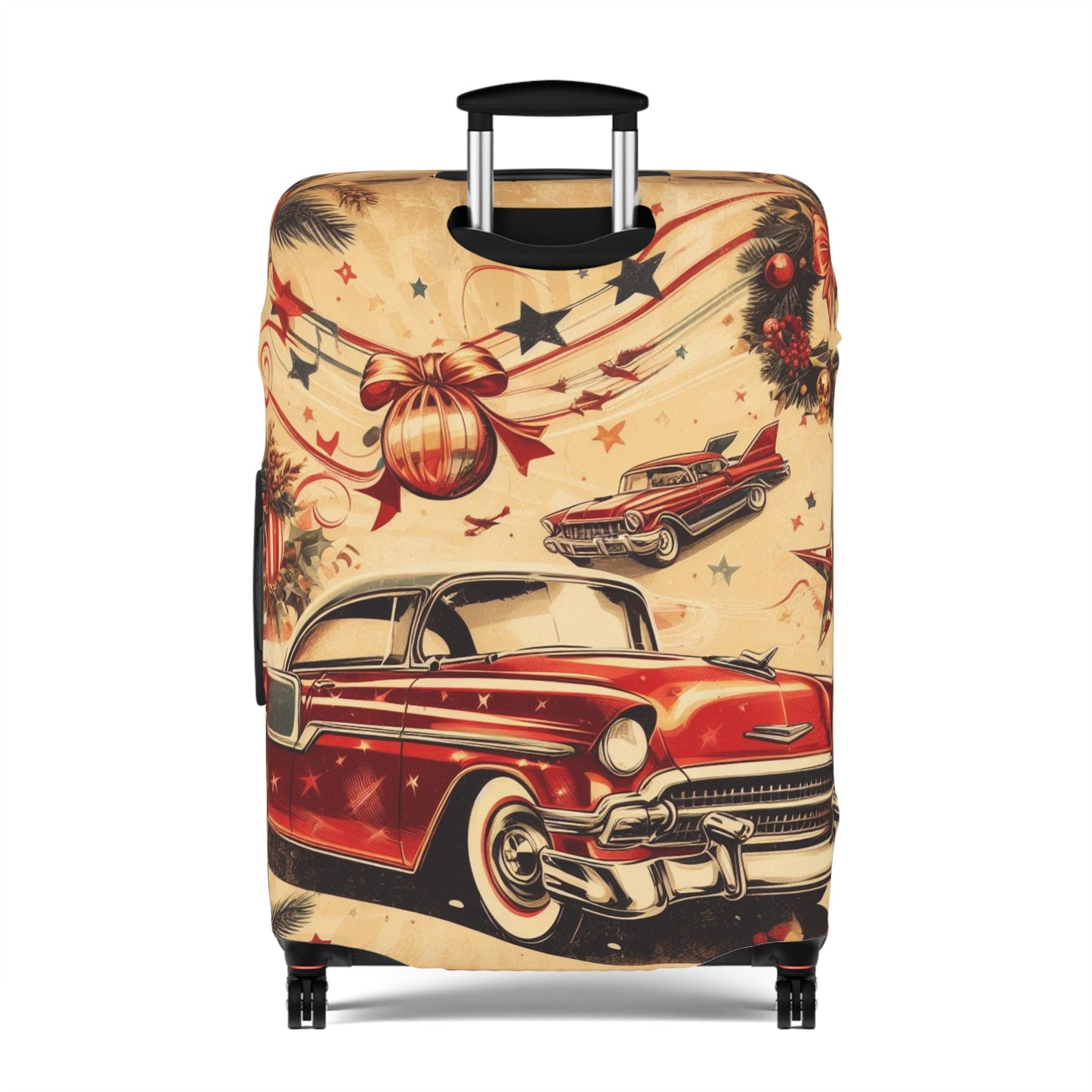 Luggage Cover, Christmas, Vintage Car