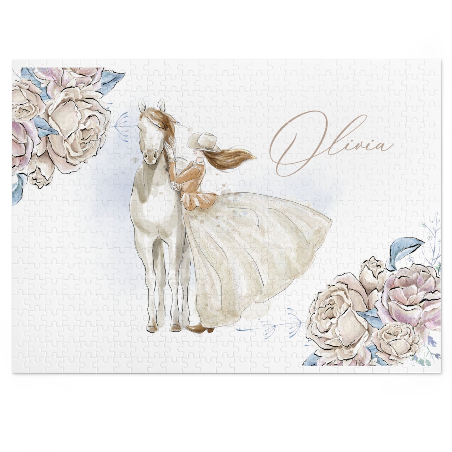 Jigsaw Puzzle, Western, Just a Girl Who Loves Horses, Personalised/Non-Personalised (30, 110, 252, 500,1000-Piece)