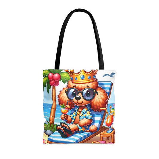 Tote Bag, Dog on Beach, Golden Poodle, Tote bag,  awd-1233