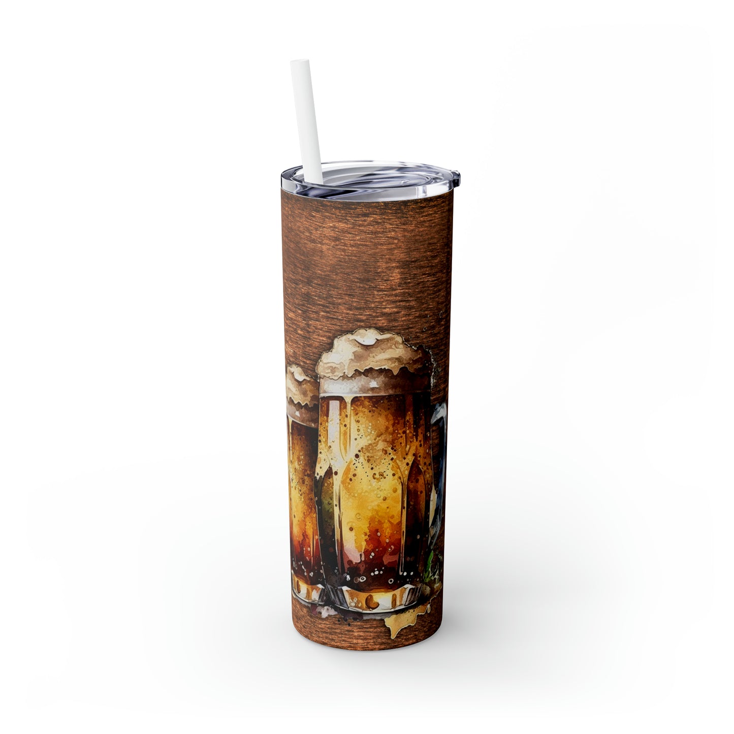 Skinny Tumbler with Straw, 20oz, Beer Quote