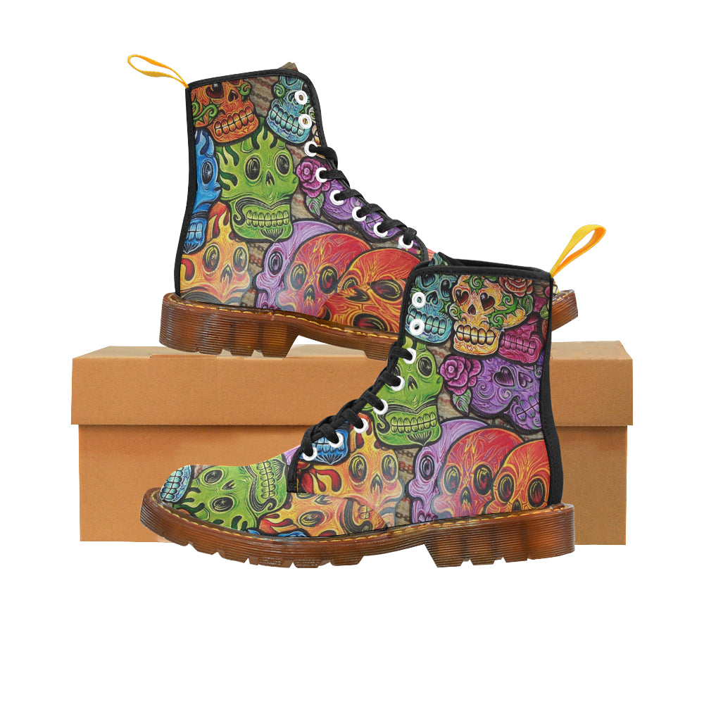 polychrome skull Martin Boots For Men Model 1203H