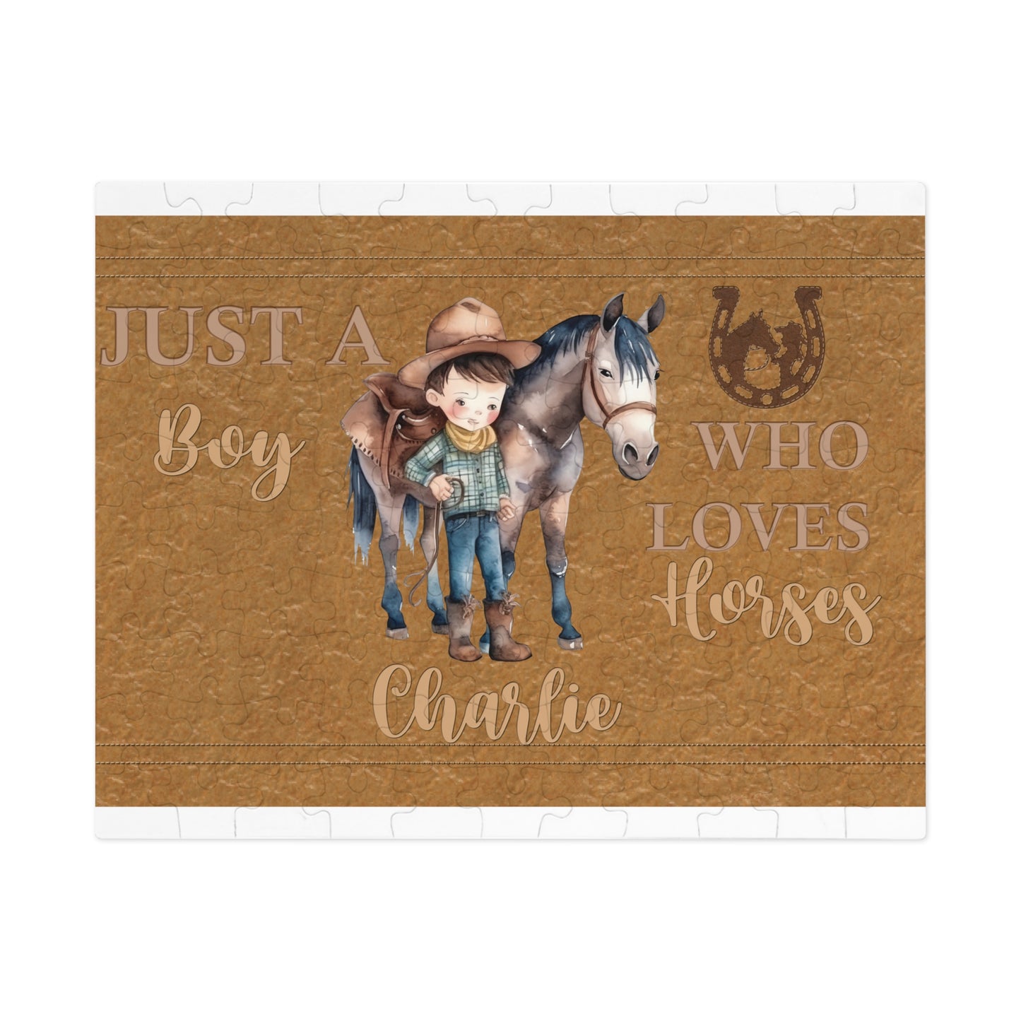 Jigsaw Puzzle, Western, Just aBoy Who Loves Horses, Personalised/Non-Personalised (30, 110, 252, 500,1000-Piece)