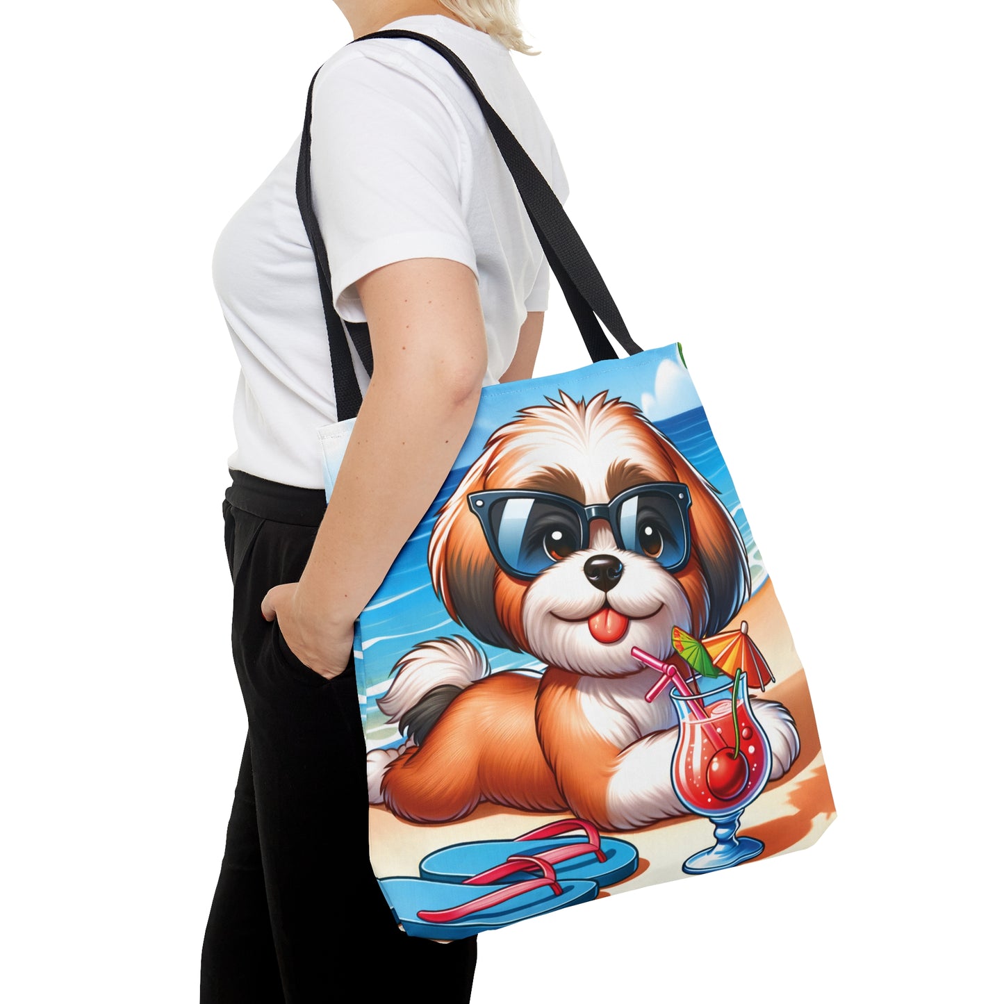 Tote Bag, Dog on Beach, Lhasa Apso, Tote bag,  awd-1220