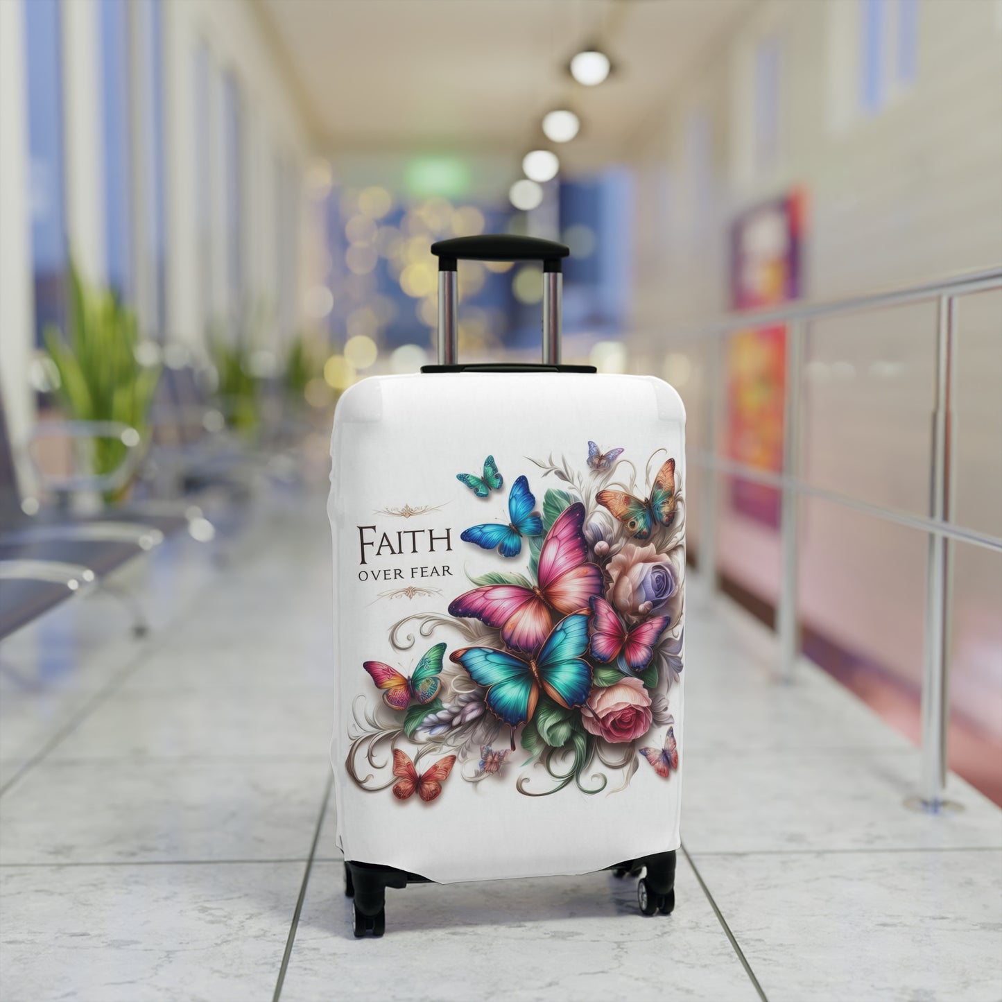 Luggage Cover, Butterflies, Faith over Fear , awd-4031