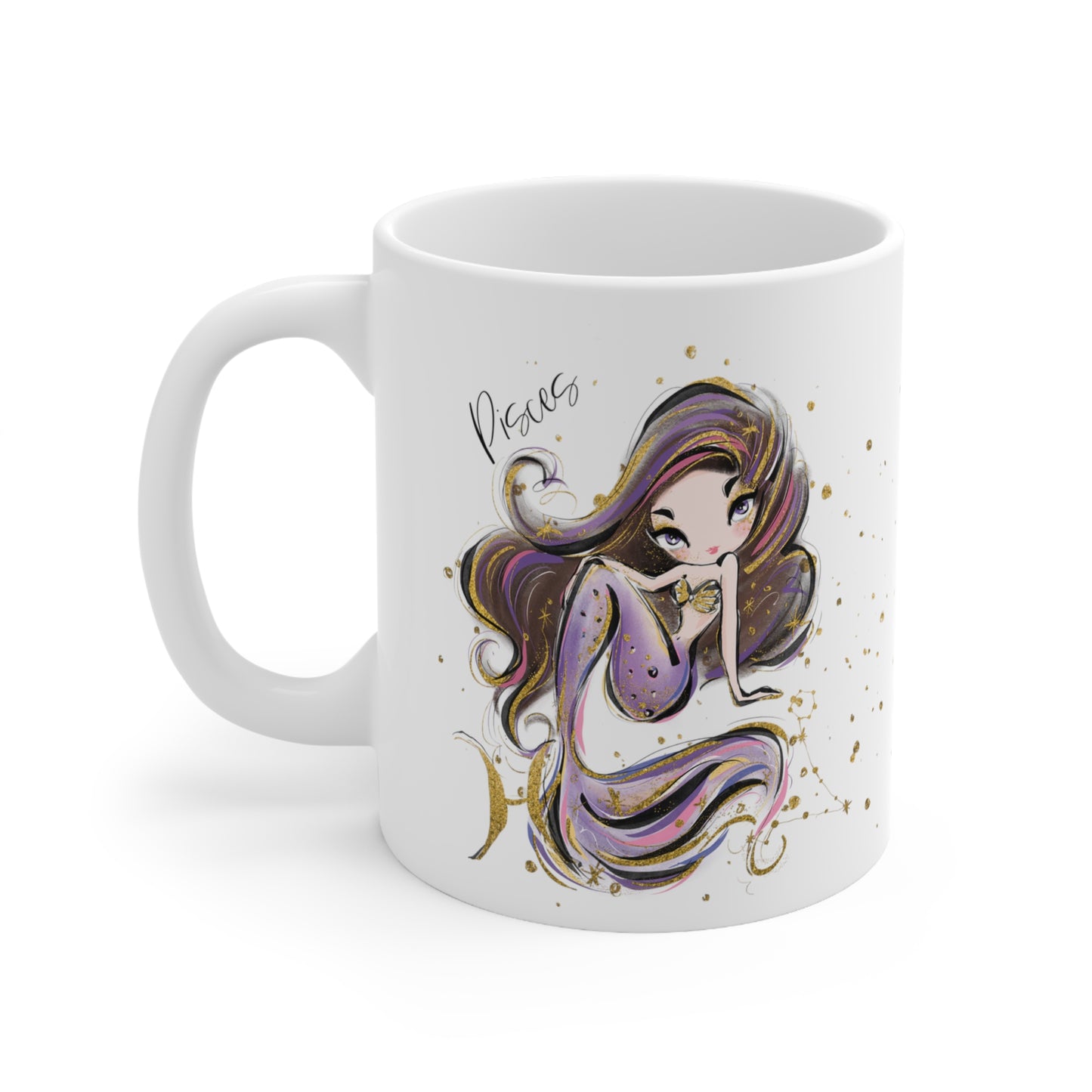 Zodiac Sign, Pisces, Ceramic Mug 11oz