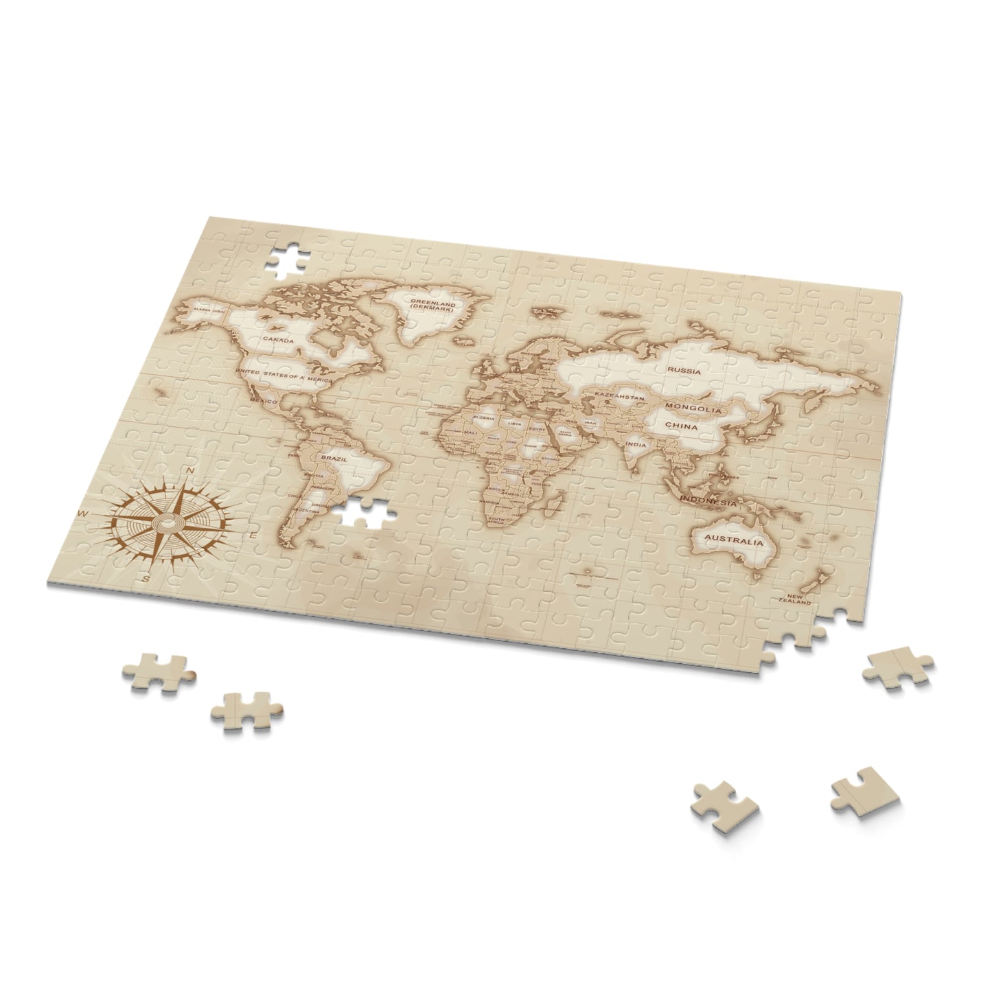 Personalised/Non-Personalised Puzzle, World Map (120, 252, 500-Piece)