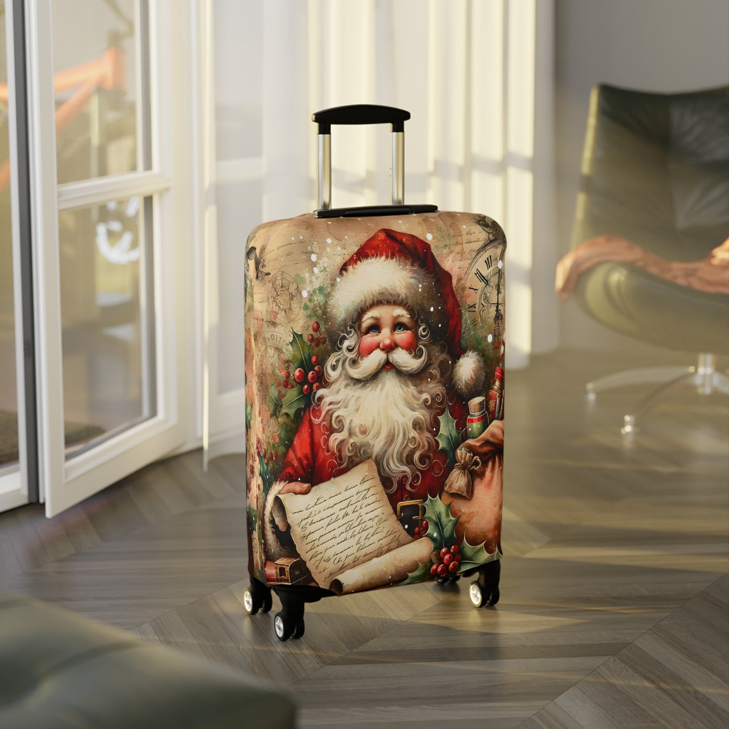 Luggage Cover, Christmas, Vintage Santa, awd-1480