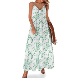 Australian Floral Eucalyptus Spaghetti Strap Ankle-Length Dress Long dress